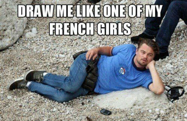 leo dicaprio french girls meme