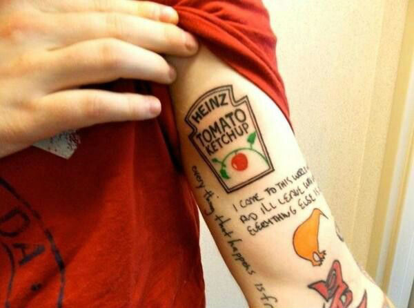 ed sheeran ketchup tattoo